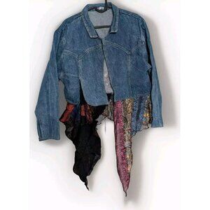 Vtg 90’s Z Cavaricci Denim Jean Jacket Womens Size 3 Denim Light Wash Distressed